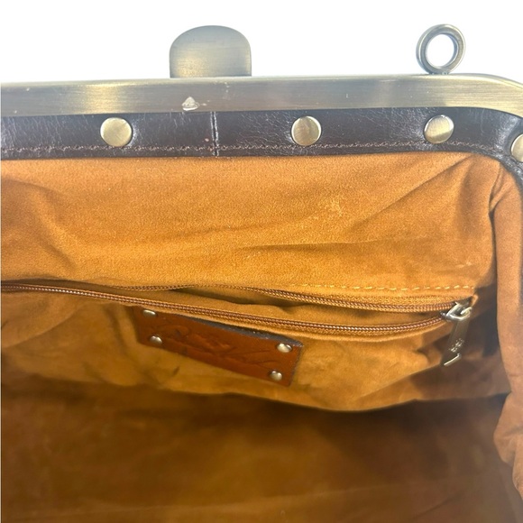 Patricia Nash Coronella Leopard Print Calf Hair Medium Frame Satchel - Picture 10 of 16